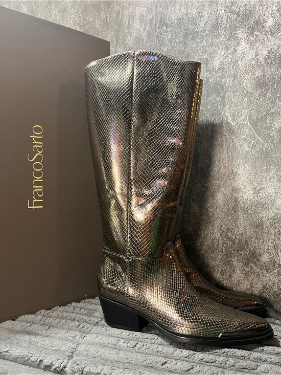 Franco Sarto Shoes - Franco Sarto Tall women's boots western feel metallic snake skin LEATHER